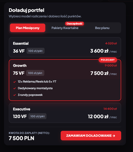 Wybór pakietu
