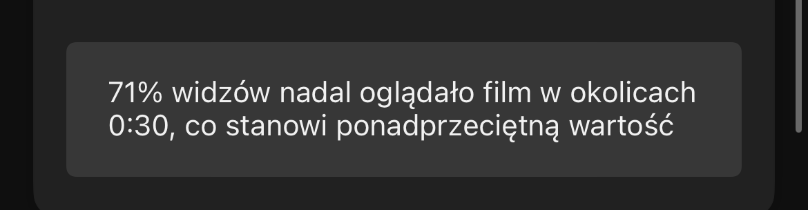 Fragment analizy retencji materiału video